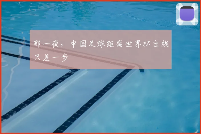那一夜,中国足球距离世界杯出线只差一步